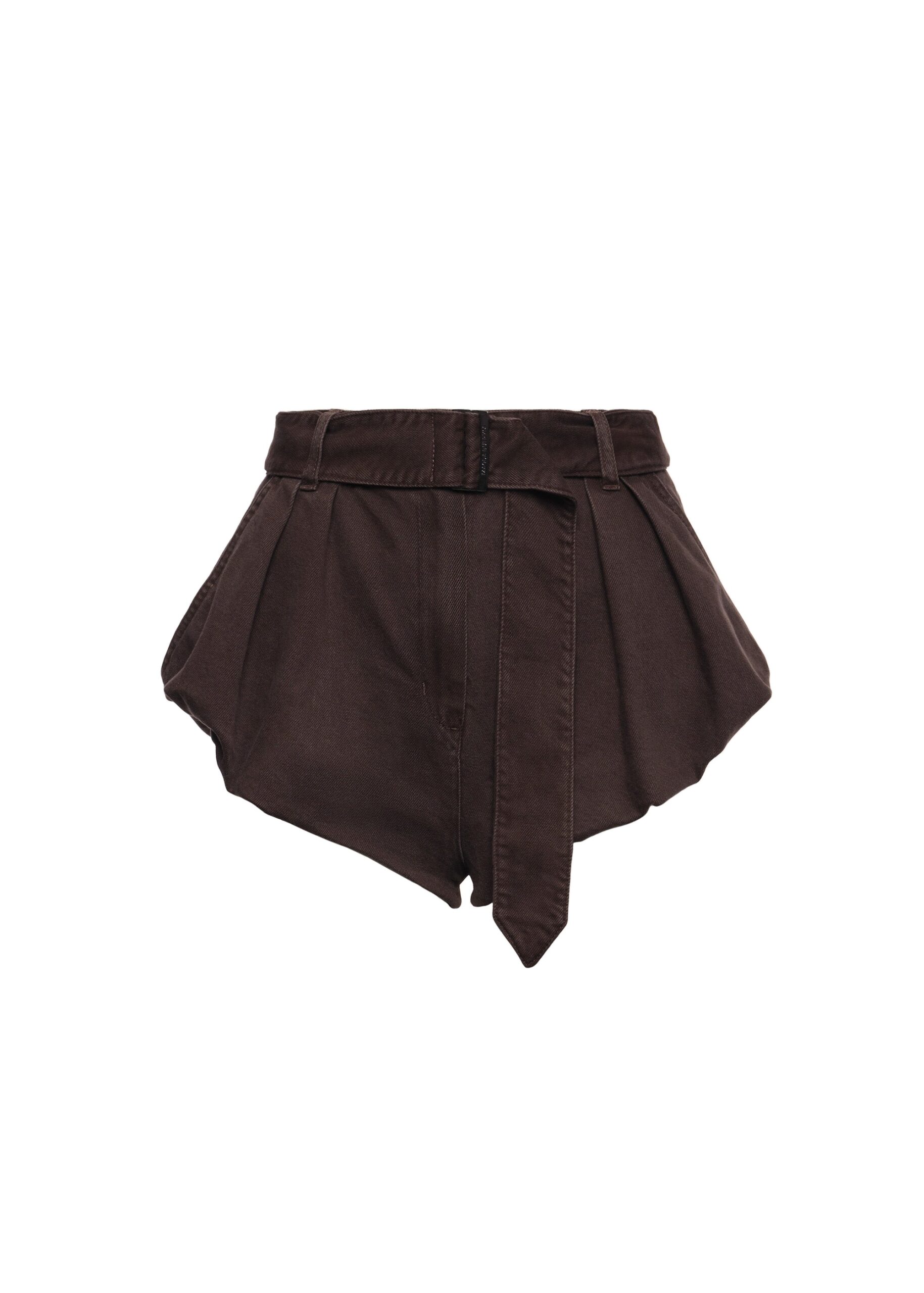 Magda Butrym Flared denim shorts in brown | Shorts at Luxury Shoes Magda Butrym Flared denim shorts in brown