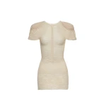 Magda Butrym Flared sleeves crochet mini dress in cream