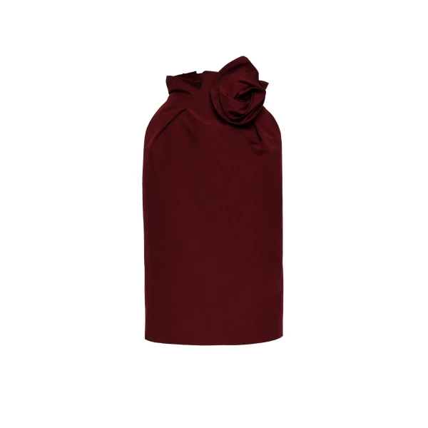 Magda Butrym Flower-detail midi skirt in burgundy
