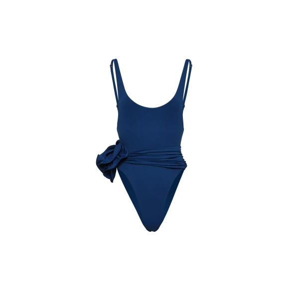 Magda Butrym Flower scoop neck swimsuit in blue