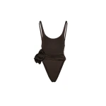 Magda Butrym Flower scoop neck swimsuit in brown