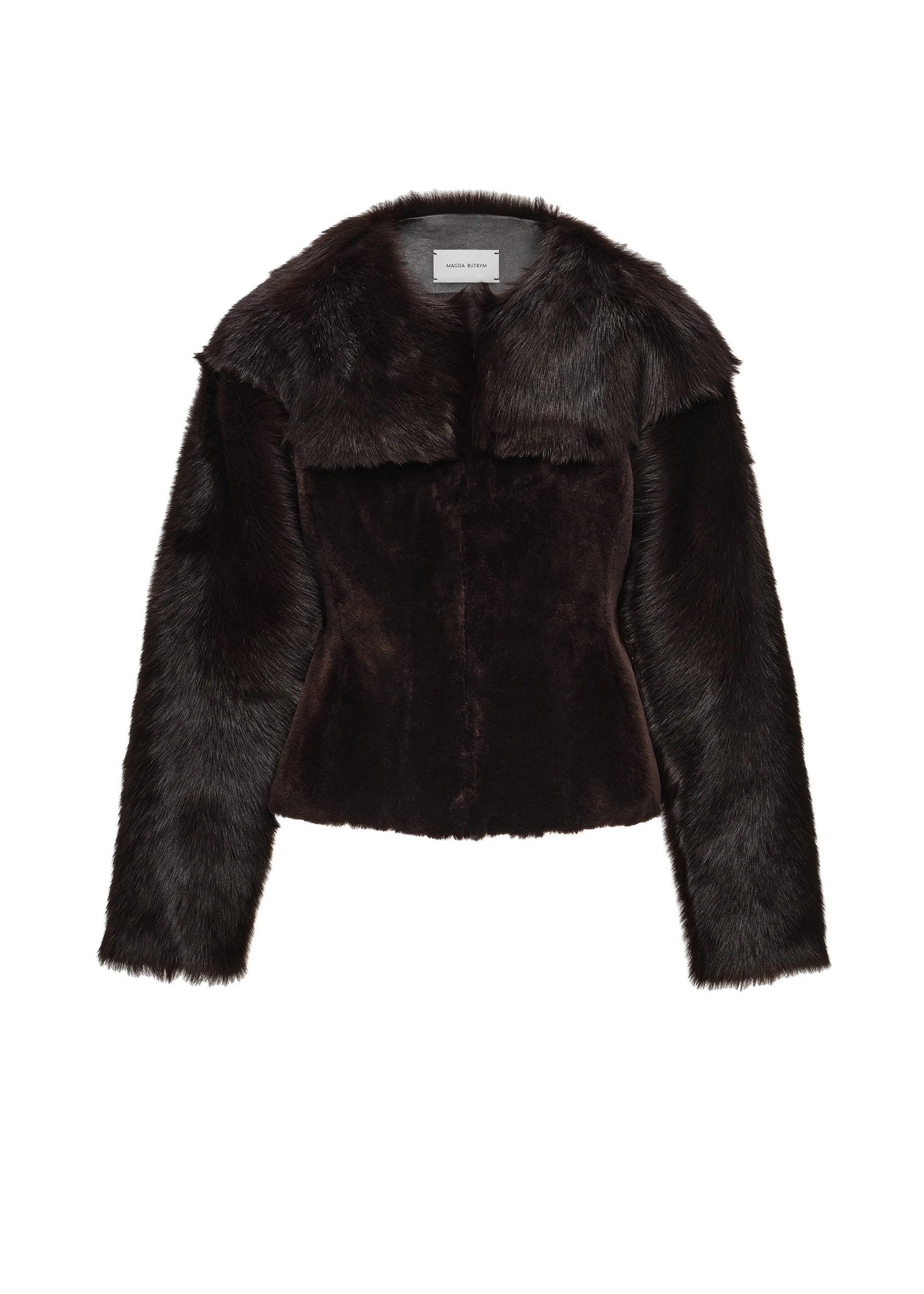 Magda Butrym Fur jacket in brown | Leather Jacket at Luxury Shoes Magda Butrym Fur jacket in brown