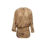 Magda Butrym Gathered cupro mini dress in beige floral print