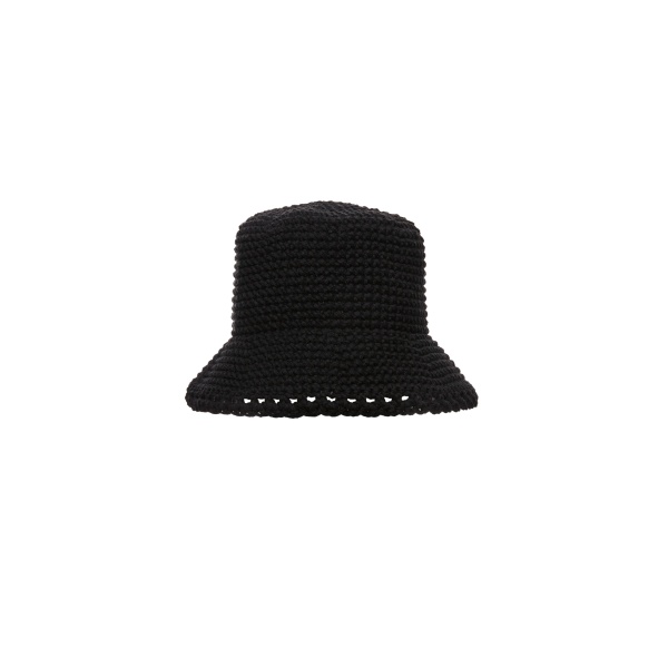 Magda Butrym Handmade wide brim crochet bucket hat in black
