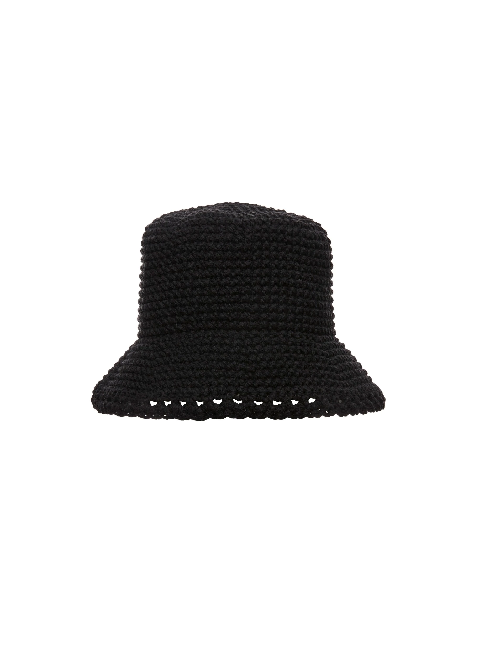 Magda Butrym Handmade wide brim crochet bucket hat in black | Luxury Shoes Magda Butrym Handmade wide brim crochet bucket hat in black