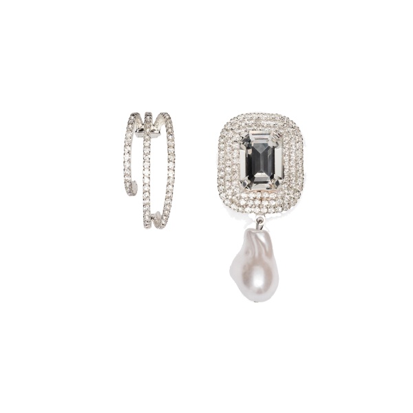 Magda Butrym Hoop and drop earrings set in silver