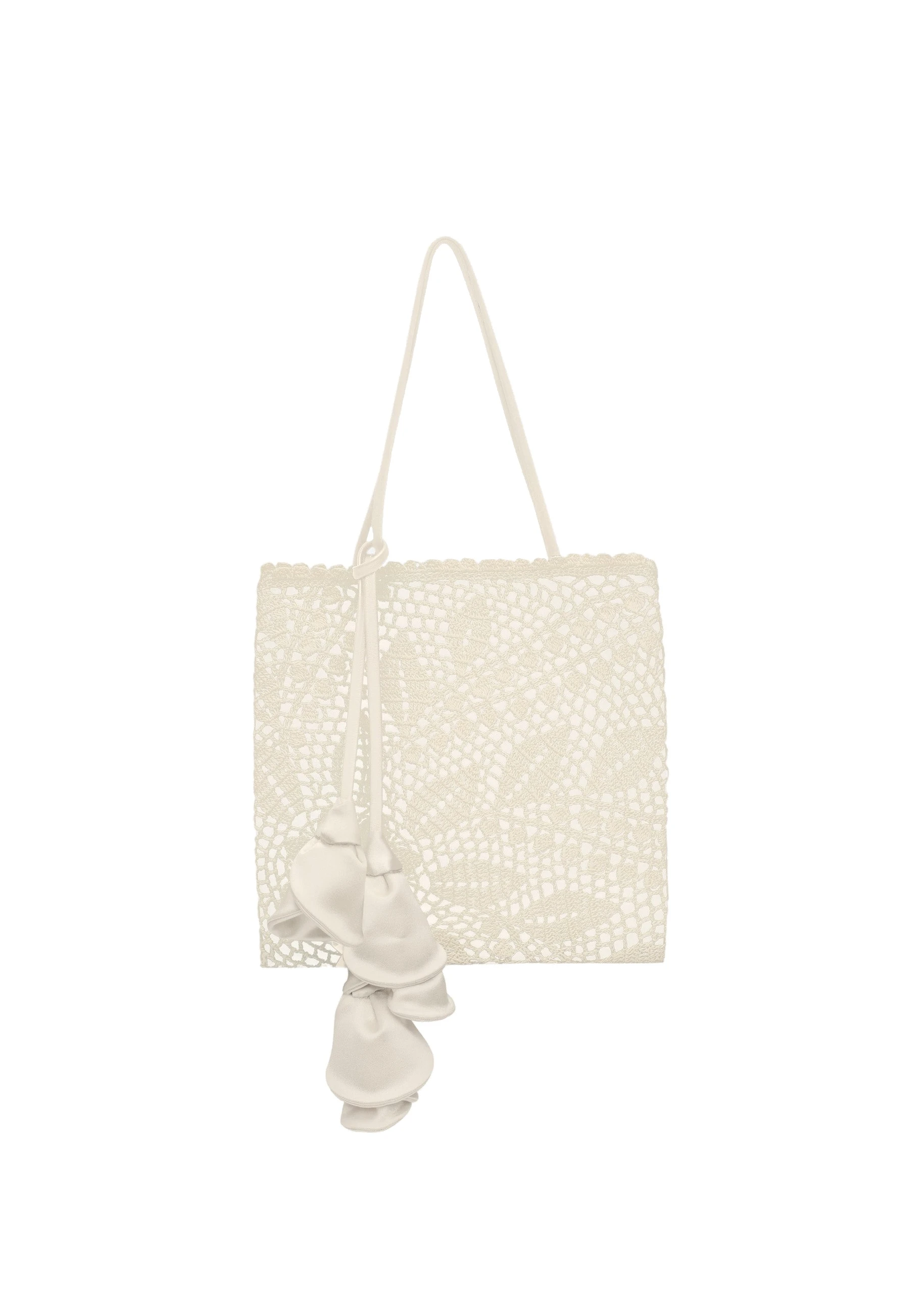 Magda Butrym Julia crochet bag in cream satin | Luxury Shoes Magda Butrym Julia crochet bag in cream satin