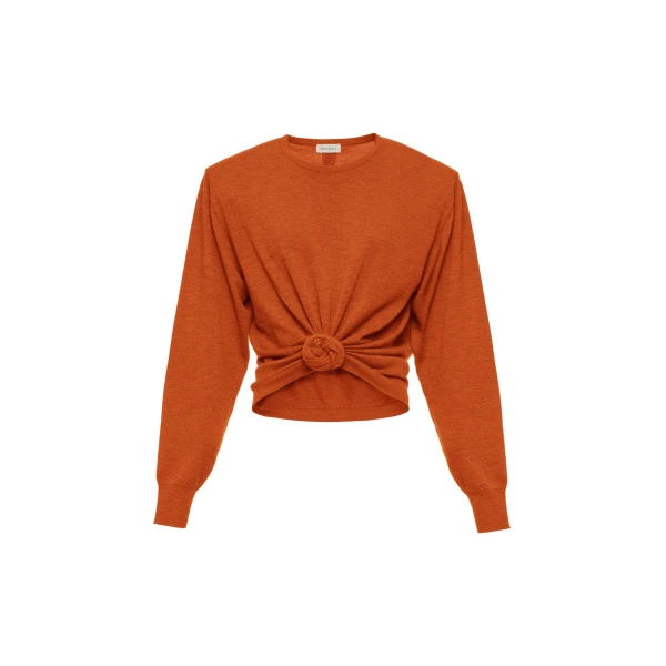Knotted longsleeve in orange