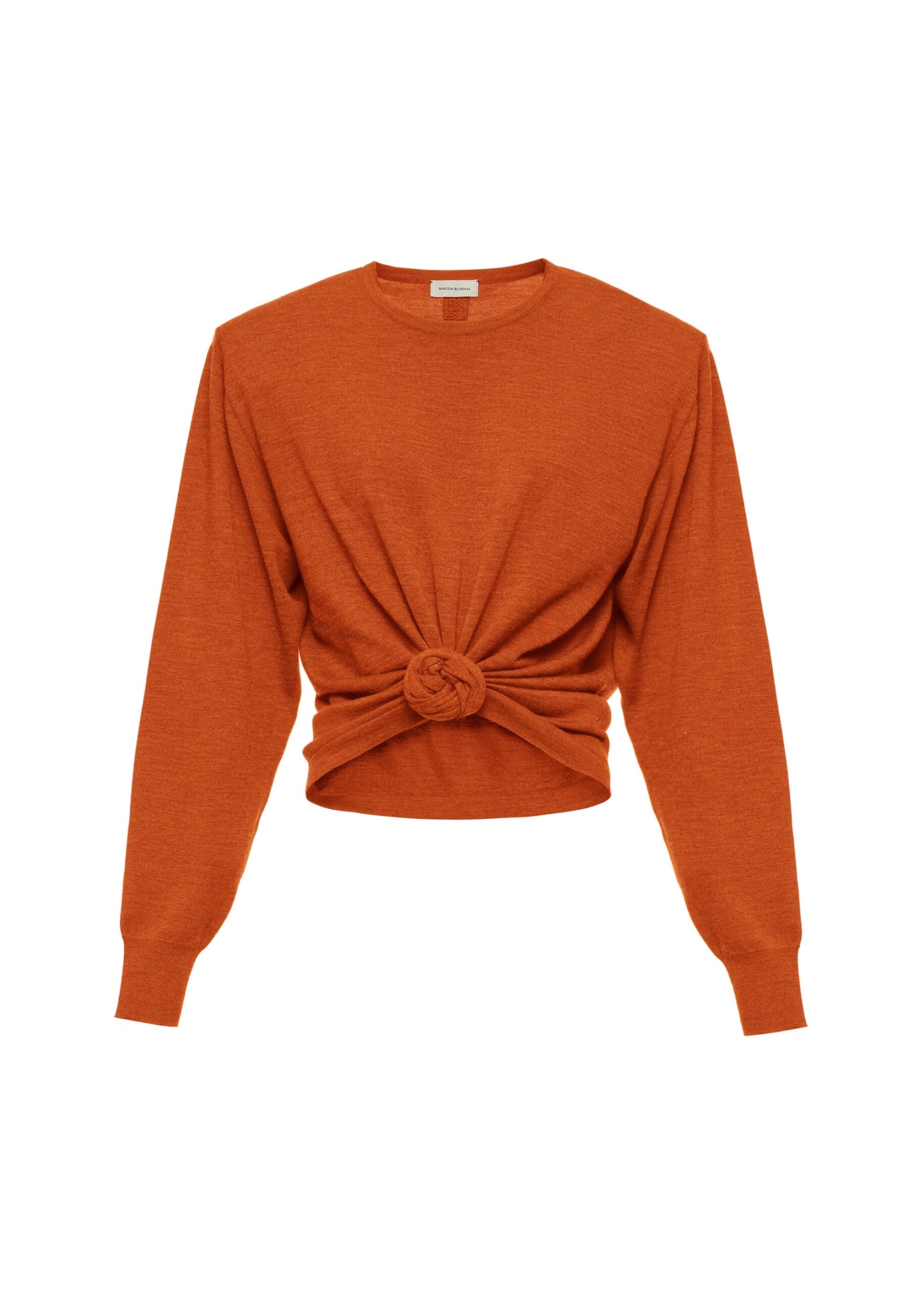 Magda Butrym Knotted longsleeve in orange | Sweater at Luxury Shoes Magda Butrym Knotted longsleeve in orange