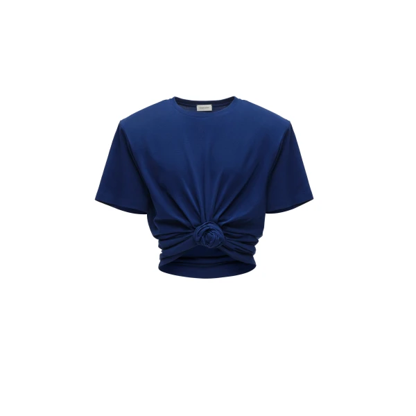 Knotted t-shirt in navy