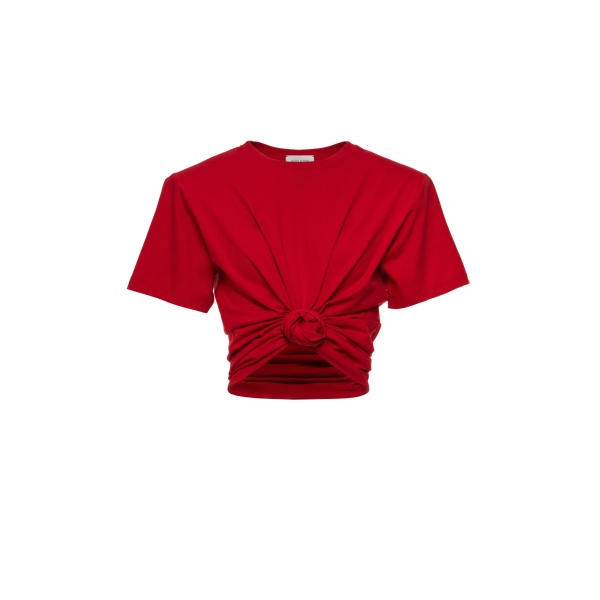 Magda Butrym Knotted t-shirt in red
