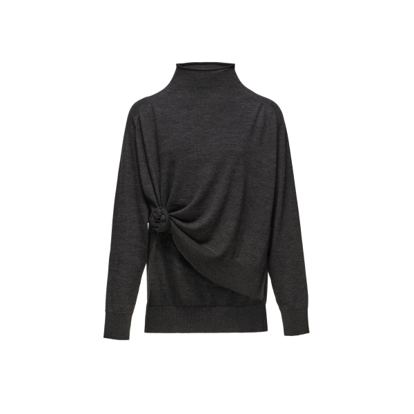 Magda Butrym Knotted wool turtleneck in grey