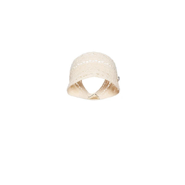 Magda Butrym Lattice crochet visor in cream