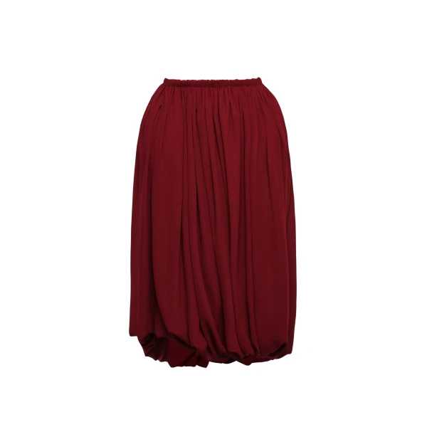 Layered balloon skirt in burgundy