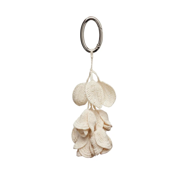 Magda Butrym Layered crochet rose charm in cream