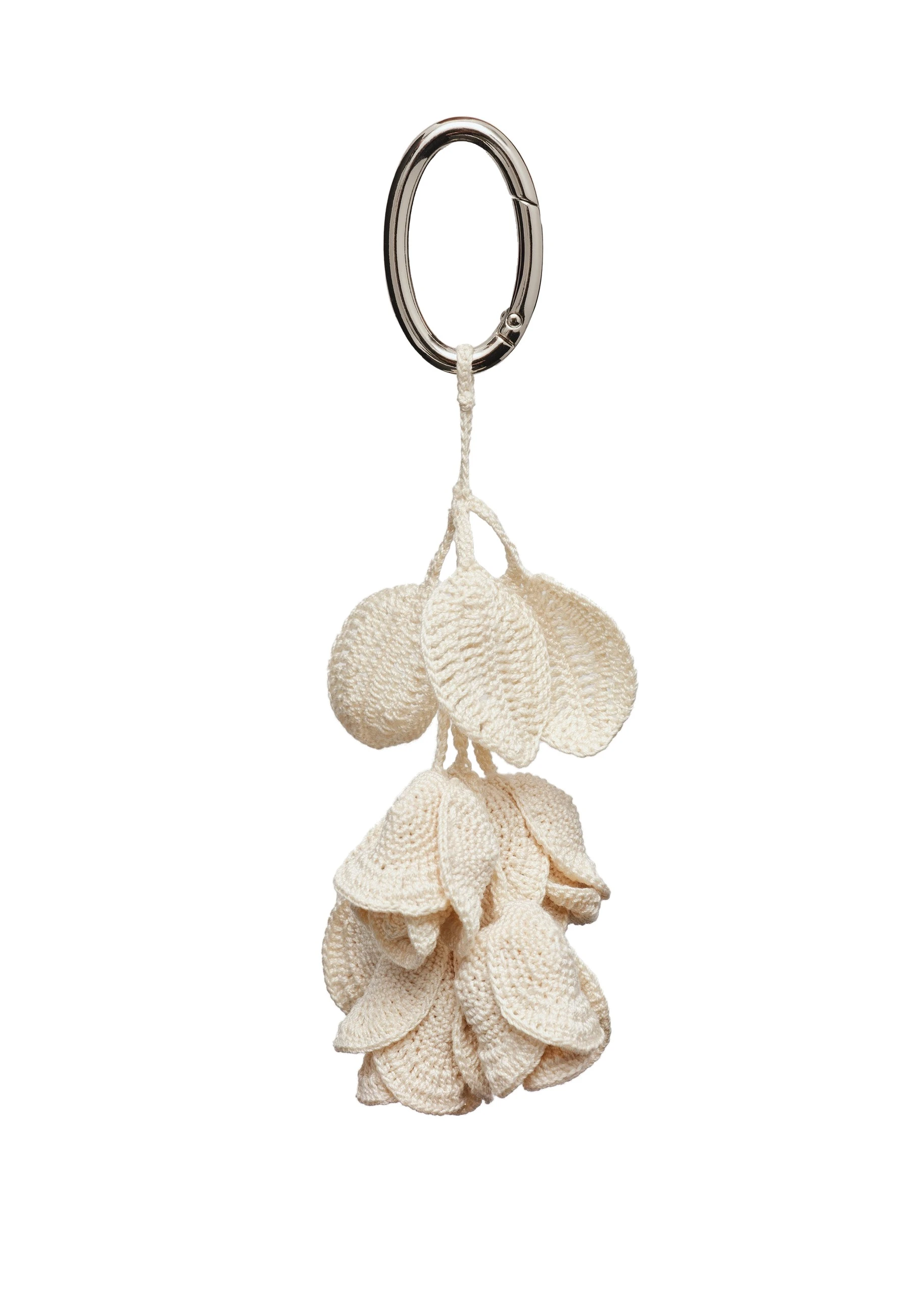 Magda Butrym Layered crochet rose charm in cream | Luxury Shoes Magda Butrym Layered crochet rose charm in cream