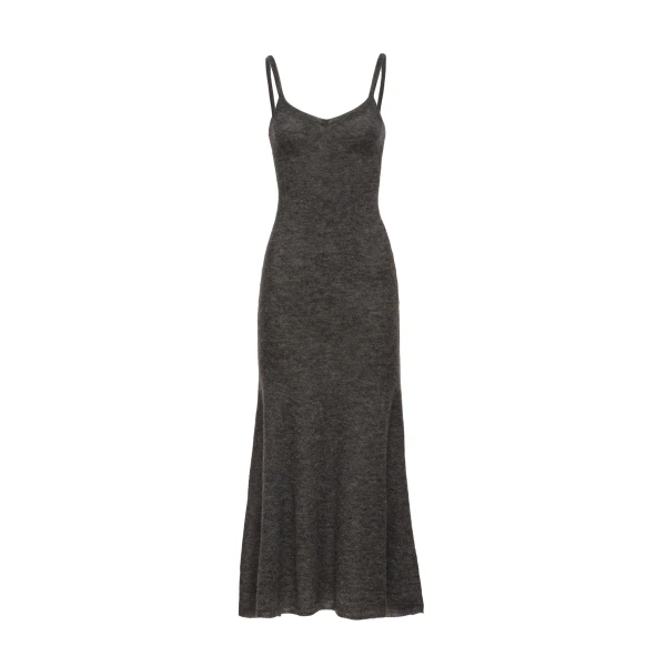 Layered knit slip dress