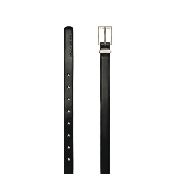 Magda Butrym Leather belt with rectangular buckle in black