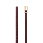 Magda Butrym Leather belt with rectangular buckle in bordeaux