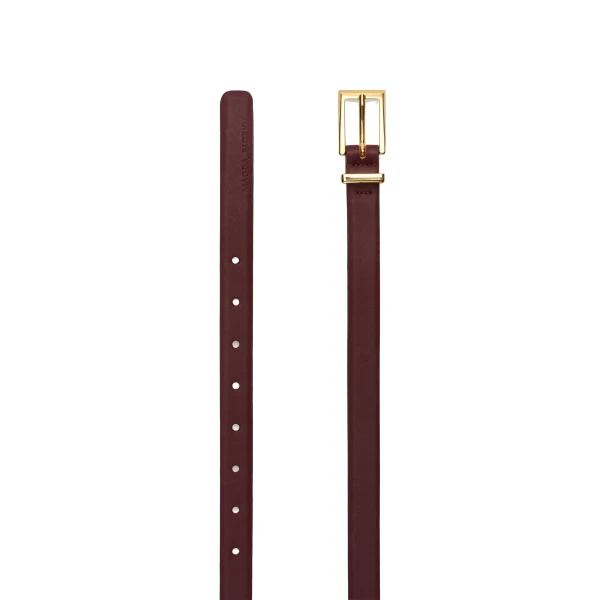 Magda Butrym Leather belt with rectangular buckle in bordeaux