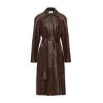 Magda Butrym Leather belted coat in brown