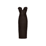 Magda Butrym Leather floral corset dress in brown