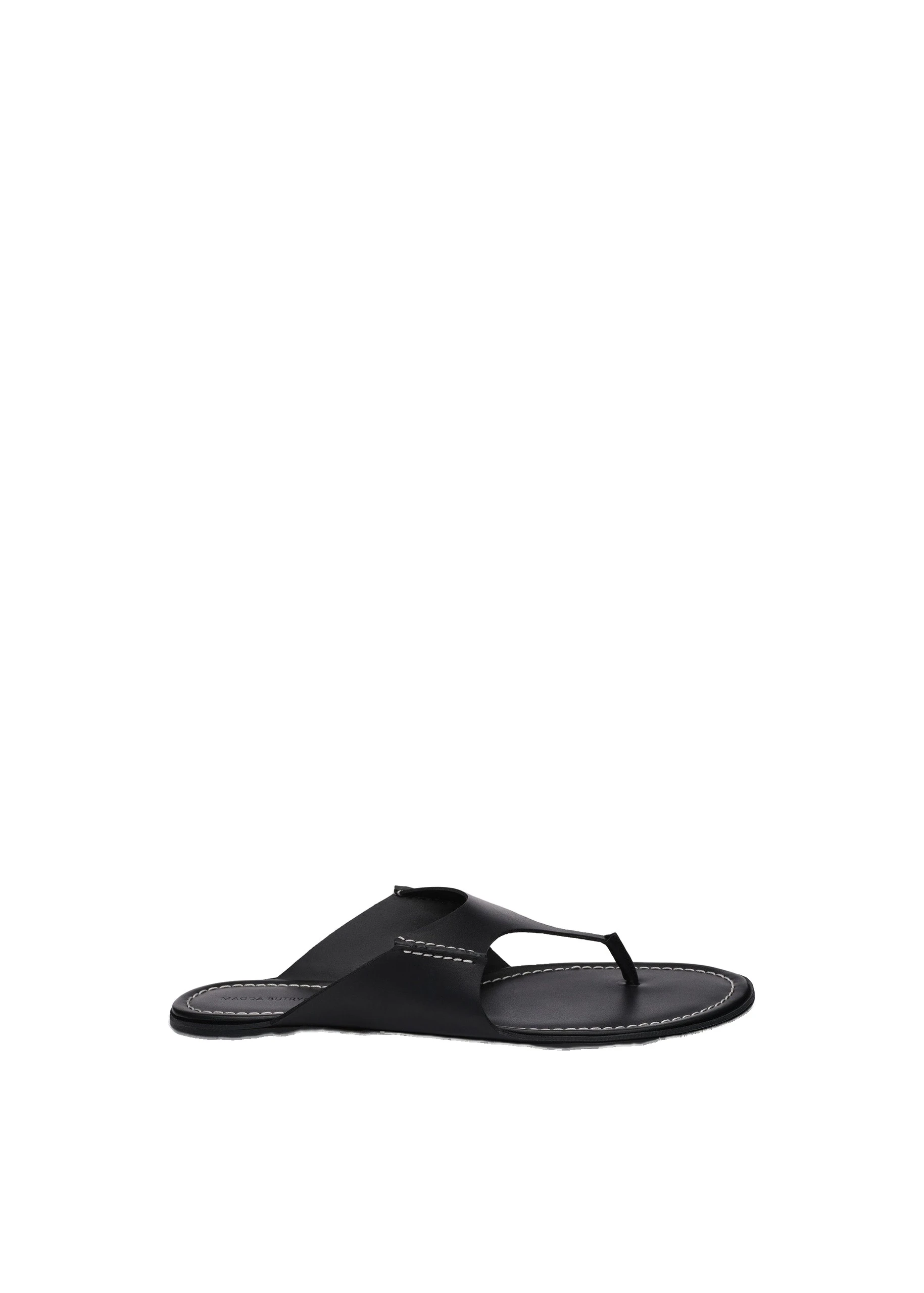 Magda Butrym Leather thong flat sandals in black | Luxury Shoes Magda Butrym Leather thong flat sandals in black