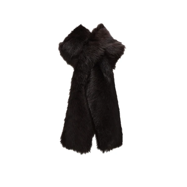 Long fur scarf in dark brown