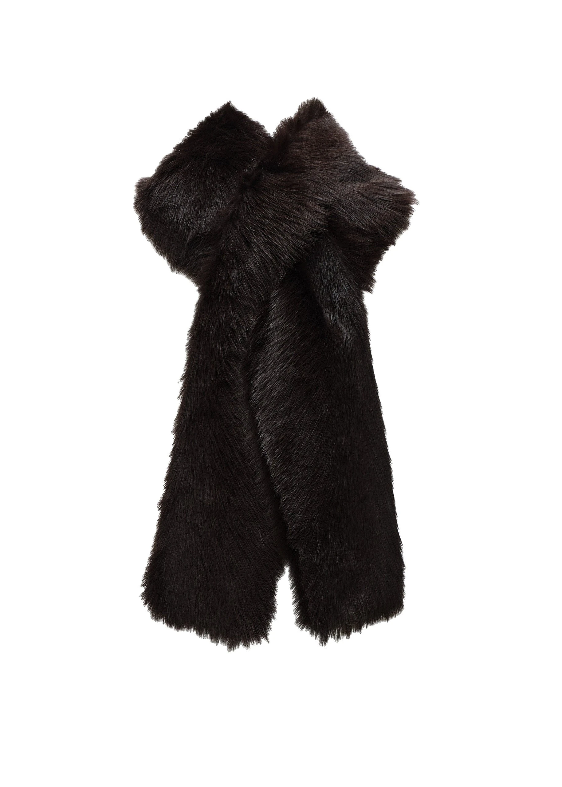 Magda Butrym Long fur scarf in dark brown | Luxury Shoes Magda Butrym Long fur scarf in dark brown