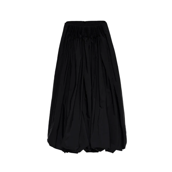 Long low-waist balloon skirt in black