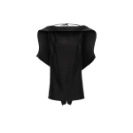 Magda Butrym Longline silk draped blouse in black