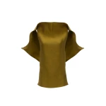 Magda Butrym Longline silk draped blouse in green