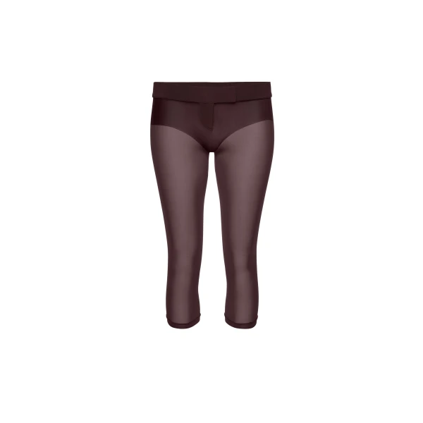 Low-rise capri pants in burgundy