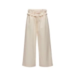 Magda Butrym Low-rise ruffled waist trousers in cream