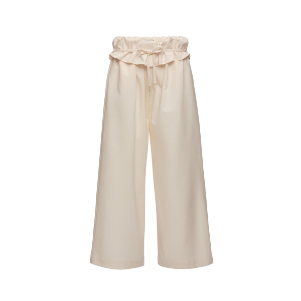 Magda Butrym Low-rise ruffled waist trousers in cream