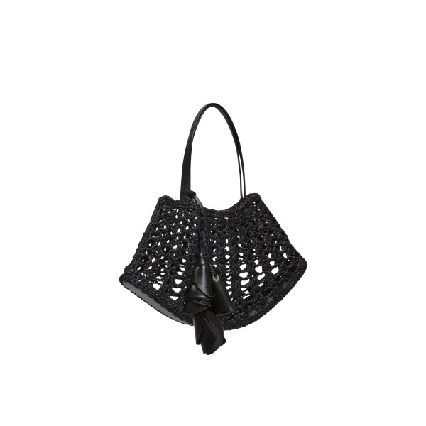 Maya crochet bag in black leather - Image 2