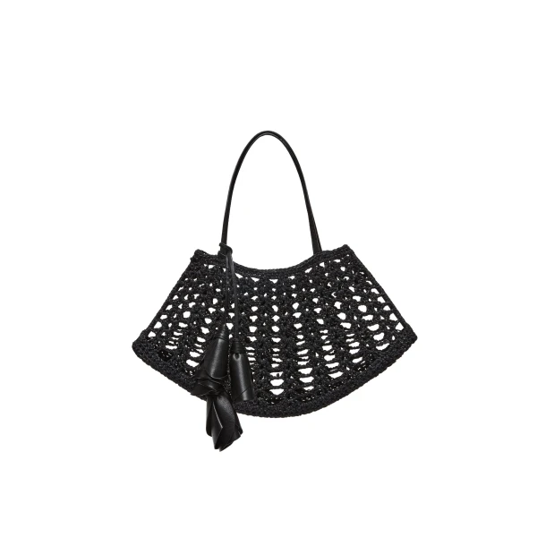 Maya crochet bag in black leather
