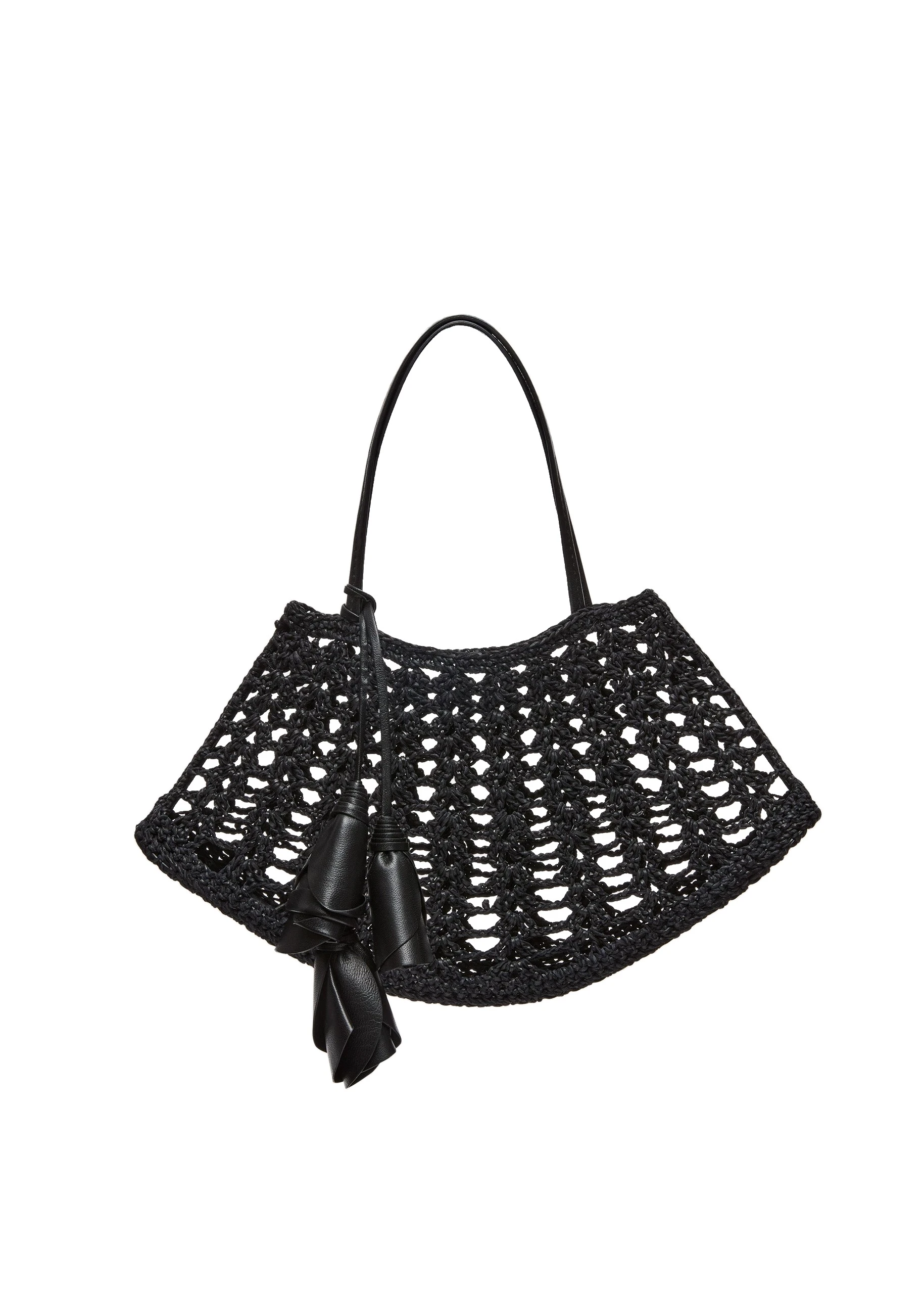 Magda Butrym Maya crochet bag in black leather | Luxury Shoes Magda Butrym Maya crochet bag in black leather
