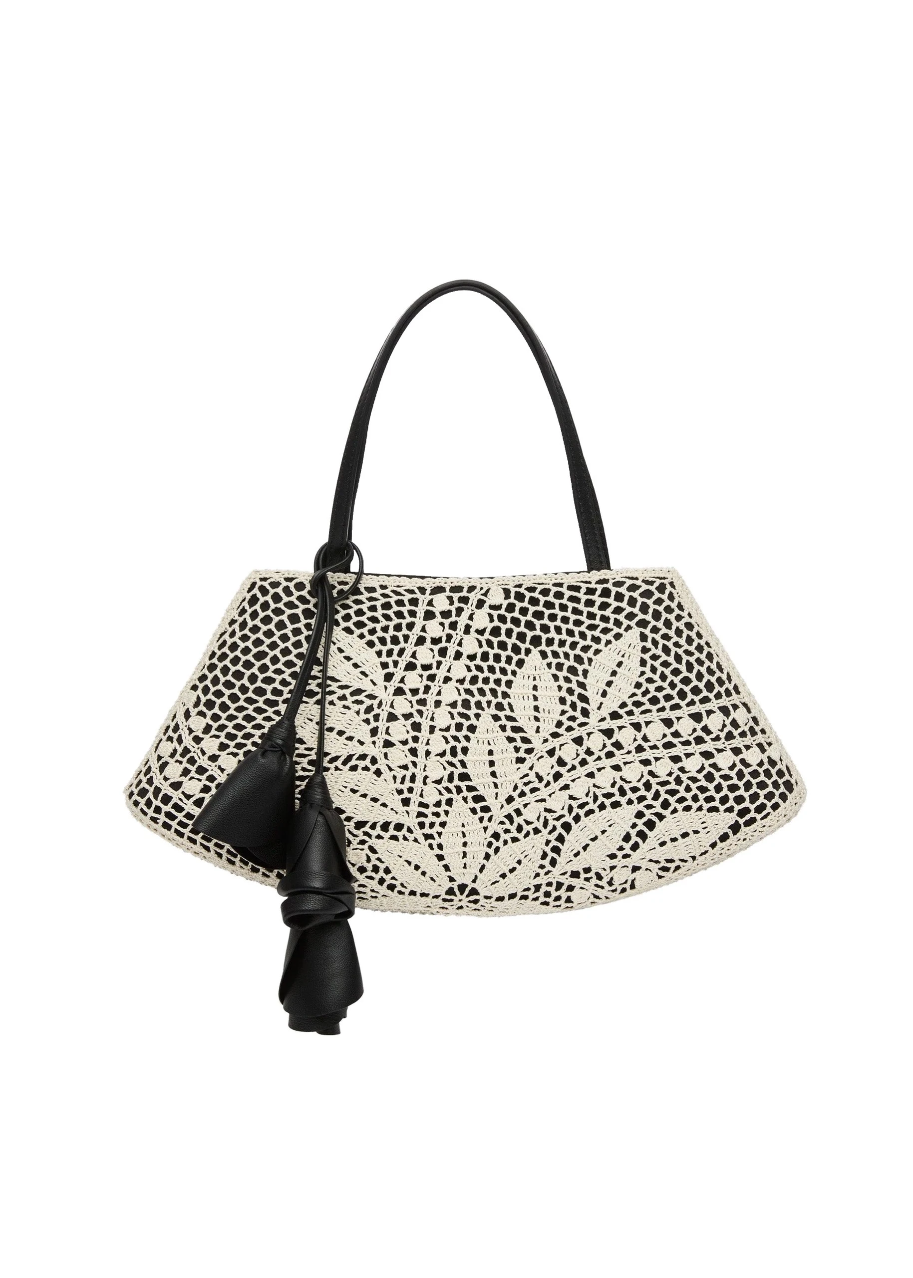 Magda Butrym Maya crochet bag in black leather | Luxury Shoes Magda Butrym Maya crochet bag in black leather