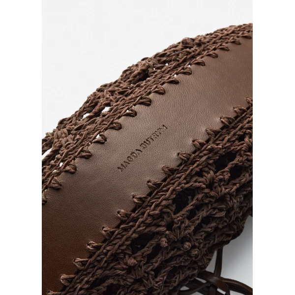 Maya crochet bag in brown leather - Image 3