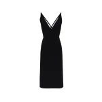Magda Butrym Midi dress with deep V neckline in black