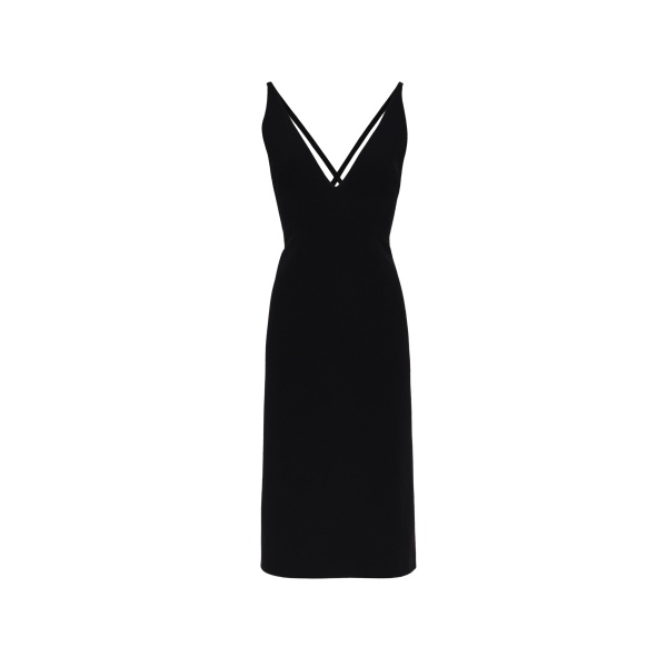 Magda Butrym Midi dress with deep V neckline in black