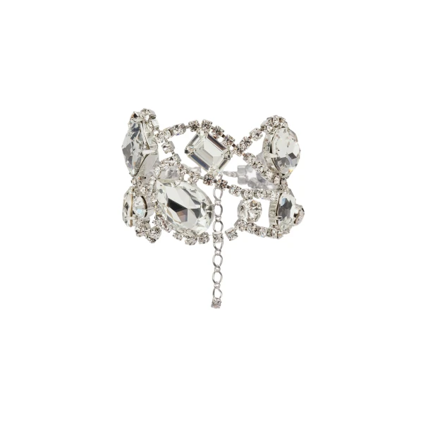Mixed-cut crystals bracelet in silver