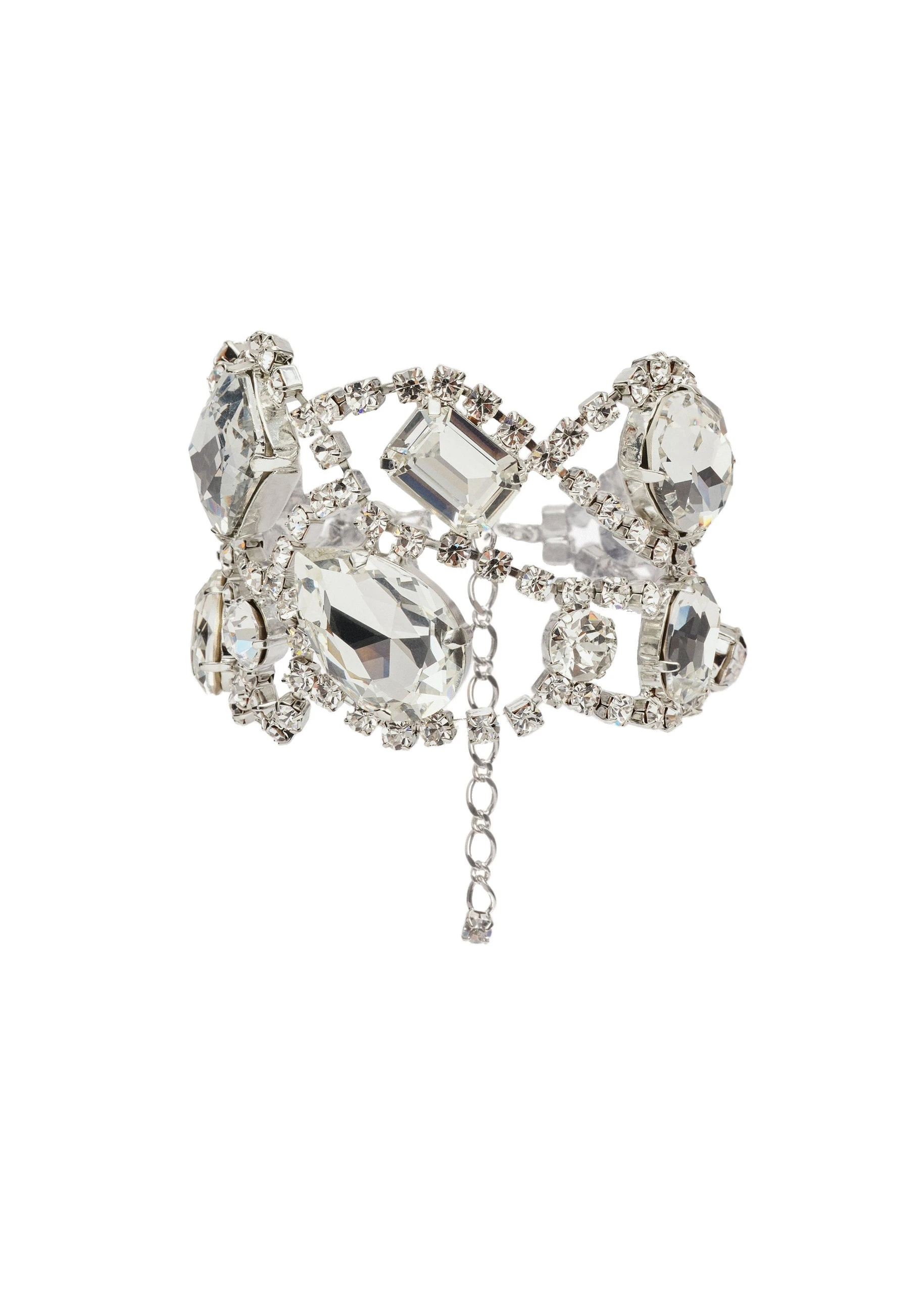 Magda Butrym Mixed-cut crystals bracelet in silver | Luxury Shoes Magda Butrym Mixed-cut crystals bracelet in silver