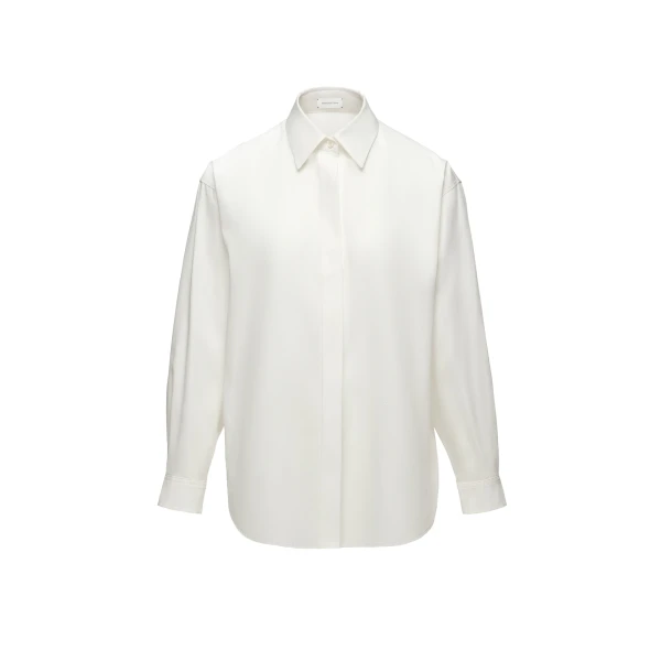 Monogram silk-cotton shirt in white