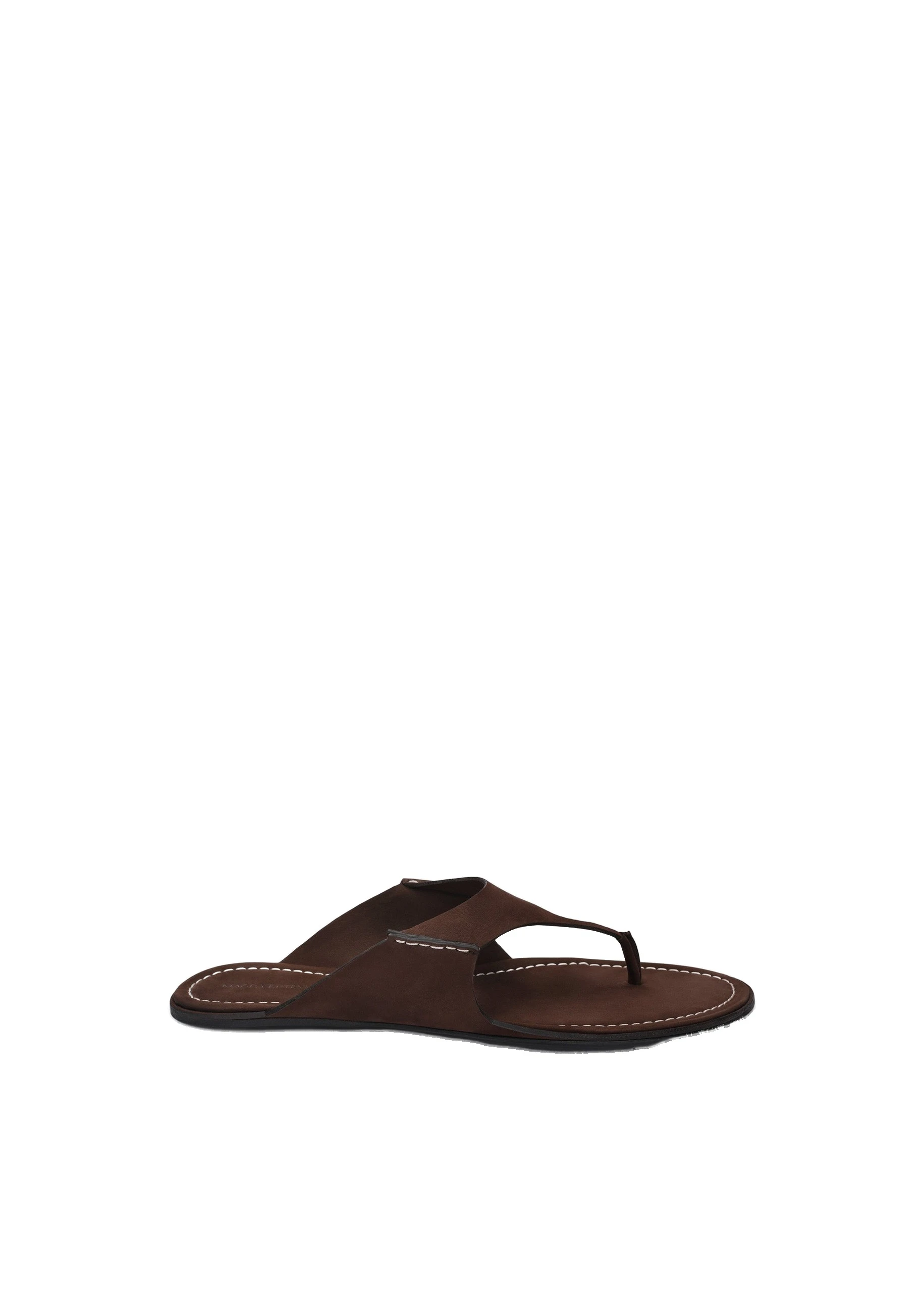 Magda Butrym Nubuk thong flat sandals in brown | Luxury Shoes Magda Butrym Nubuk thong flat sandals in brown
