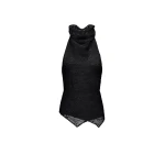 Magda Butrym Open-back crochet halterneck top in black