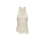 Magda Butrym Open-back crochet halterneck top in cream