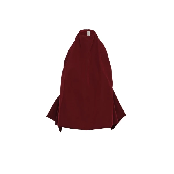 Open-back halterneck top in burgundy