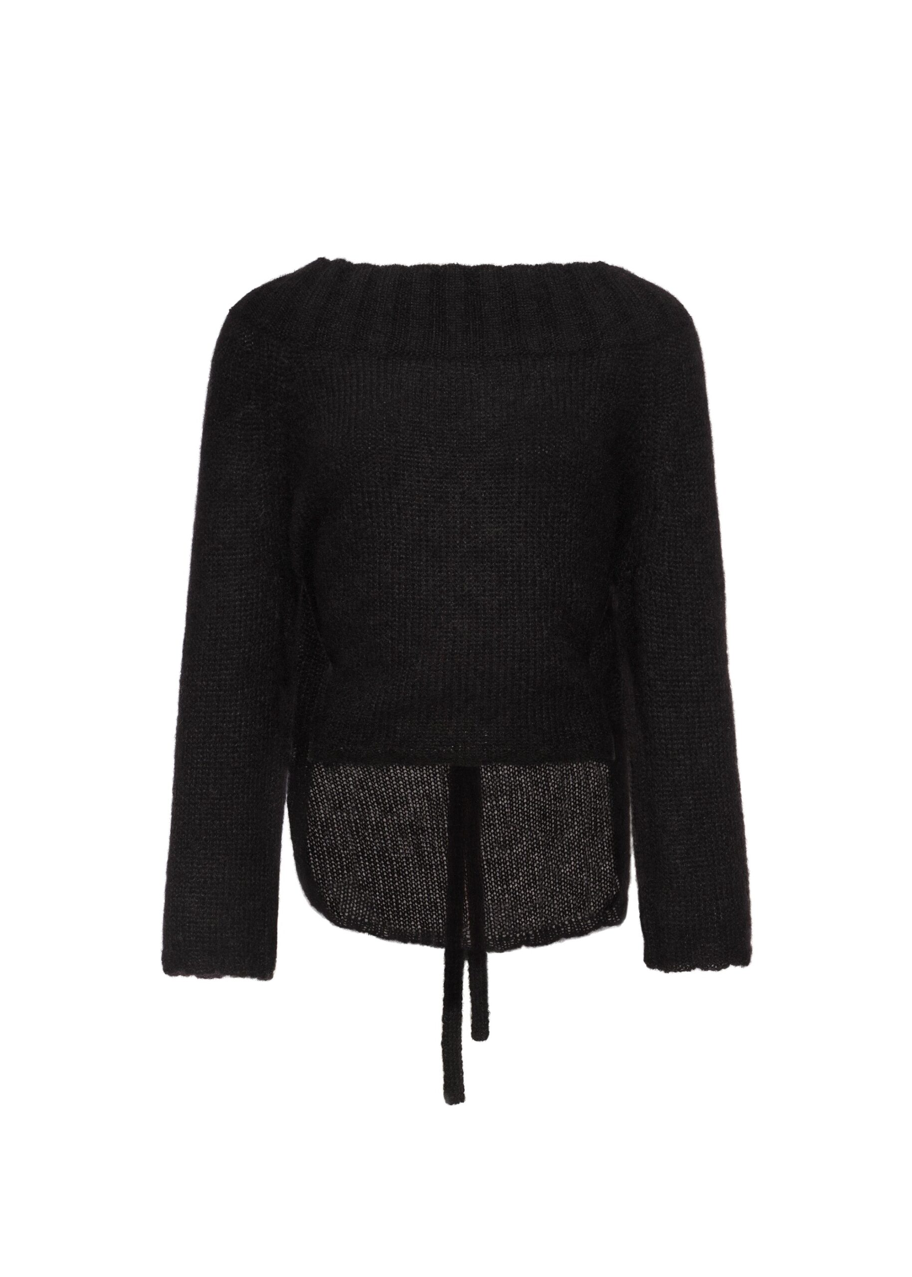 Magda Butrym Open-back mohair blend sweater in black | Luxury Shoes Magda Butrym Open-back mohair blend sweater in black